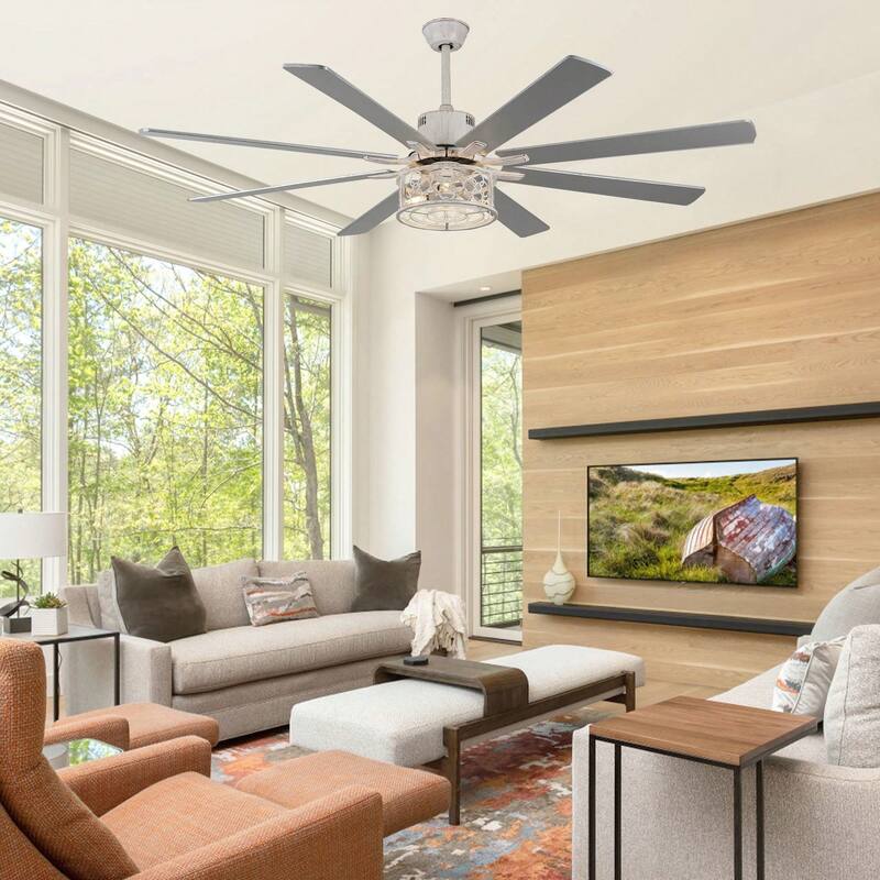 Cusp Barn 72in. Industrial Ceiling Fan with Remote, Dual Finish Blades, Modern Silent DC Motor 6 Speeds Reversible Ceiling Fan