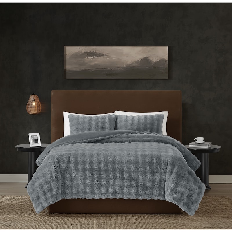 Frye Bubble Faux Fur 3 Piece Comforter Set