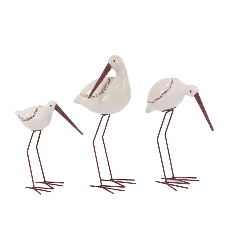 Ceramic Bird Decorative Sculpture - Set of 3 White - Roche River Decor - White