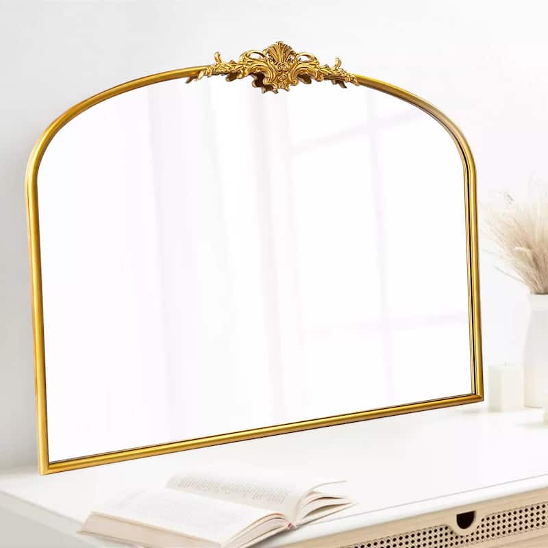 Vintage Carved Arched Mirror Baroque Mirror