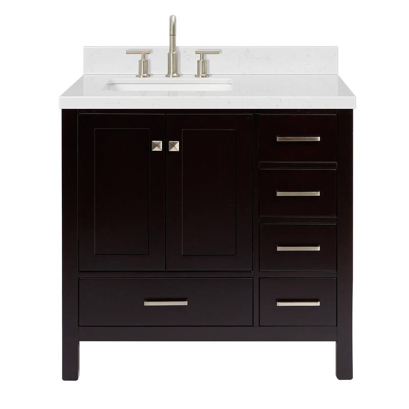 Ariel A036SLCQRVO Cambridge 36" Free Standing Single Basin Vanity Set - Espresso