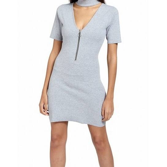 Shop Missguided New Gray Women S Size Uk 10 Us 6 Ribbed Chocker