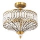 preview thumbnail 7 of 18, River of Goods Furey Bronze/Gold Tiered Glass Semi-flush Lighting Fixture - 14.75"L x 14.75"W x 15.25"H