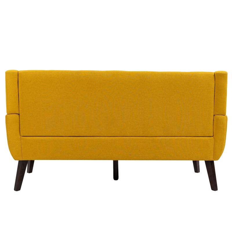 Modern Upholstered Faux Leather Tufted Armchair Linen Accent Chairs