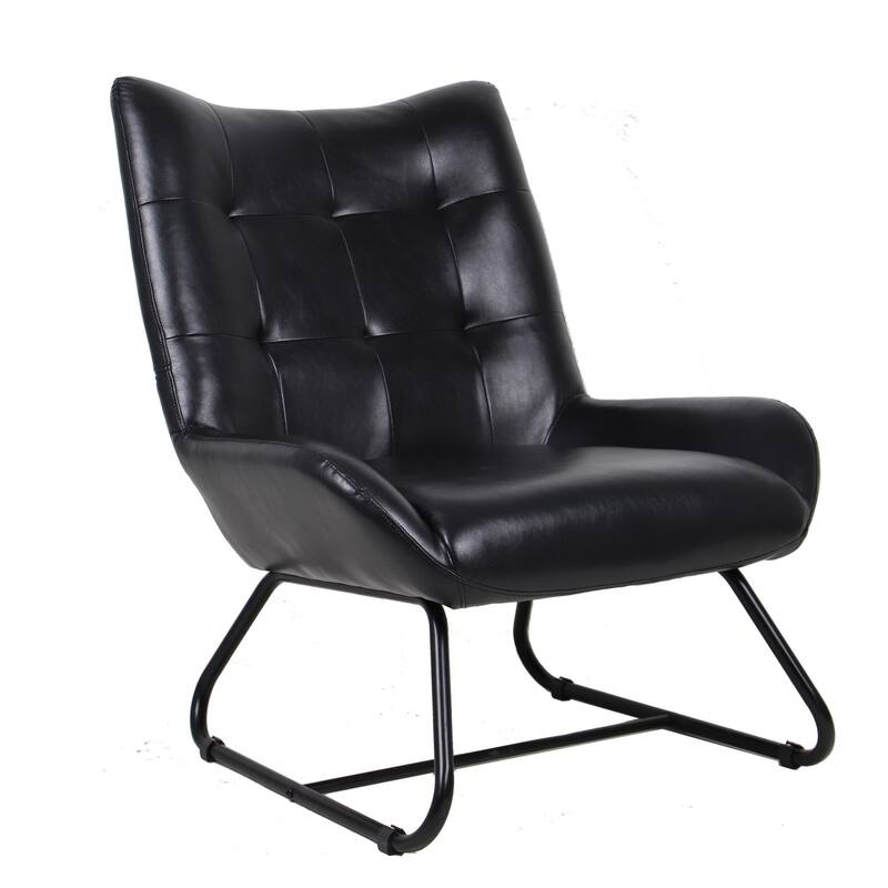 Glitzhome 48-inch Mid-century Adjustable Swivel Faux Leather Office Chair