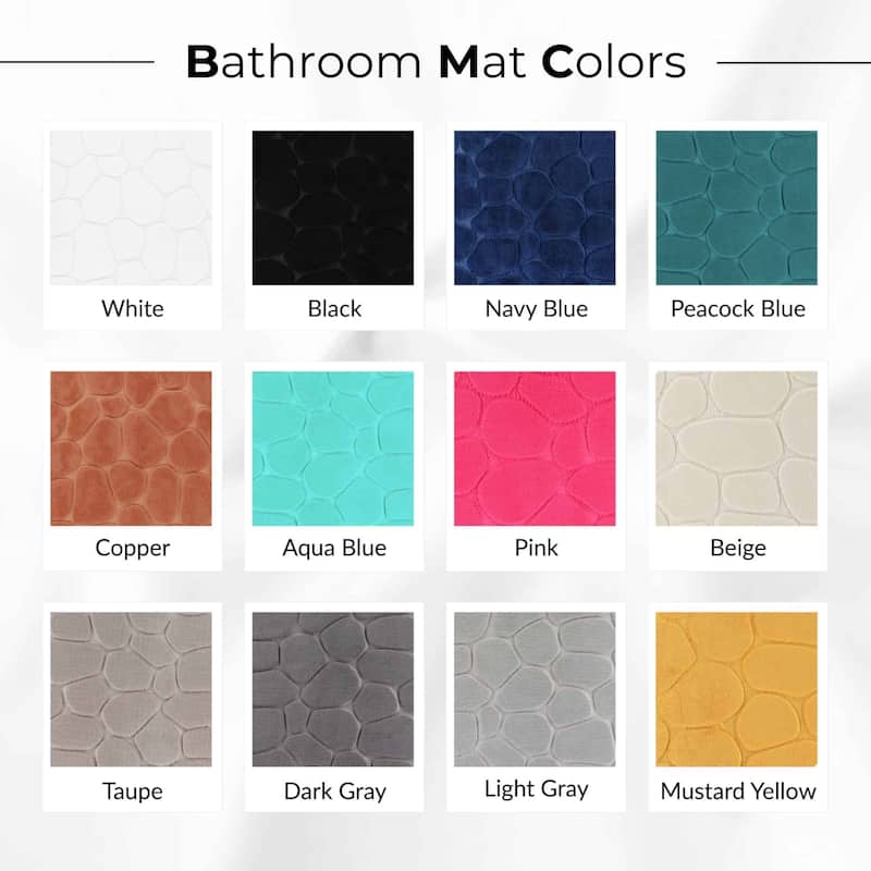Memory Foam Runner Bath Mat Pebble Design 48x18