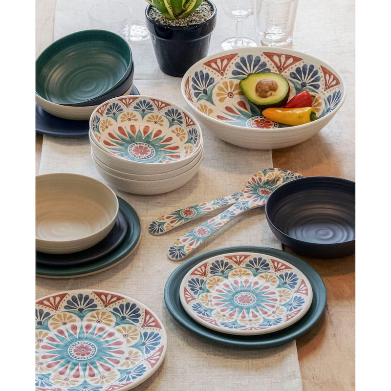 Abode Homewares by TarHong Desert Rio Low Bowl,Planta, 8"/43.3 oz.Set of 6