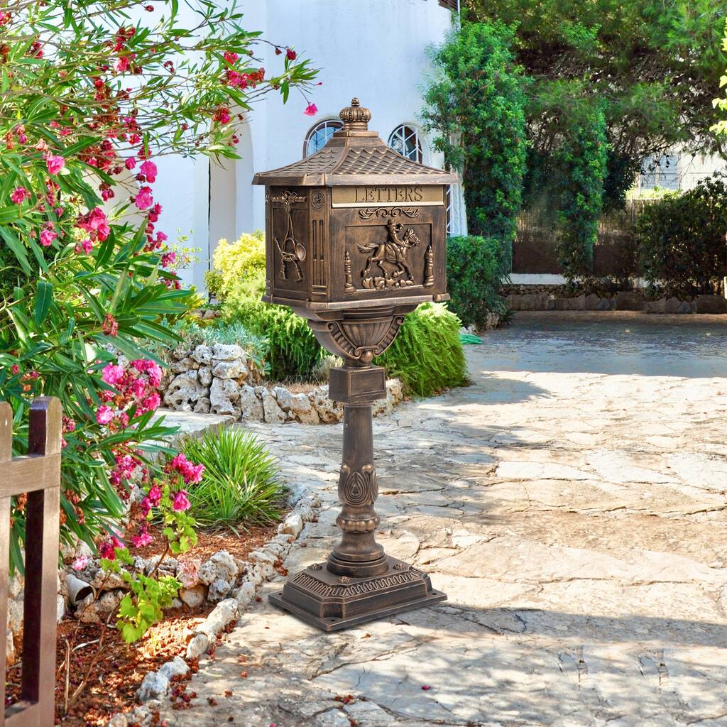 Mailbox Cast Aluminum Bronze Mail Box Postal Box Security Heavy Duty New