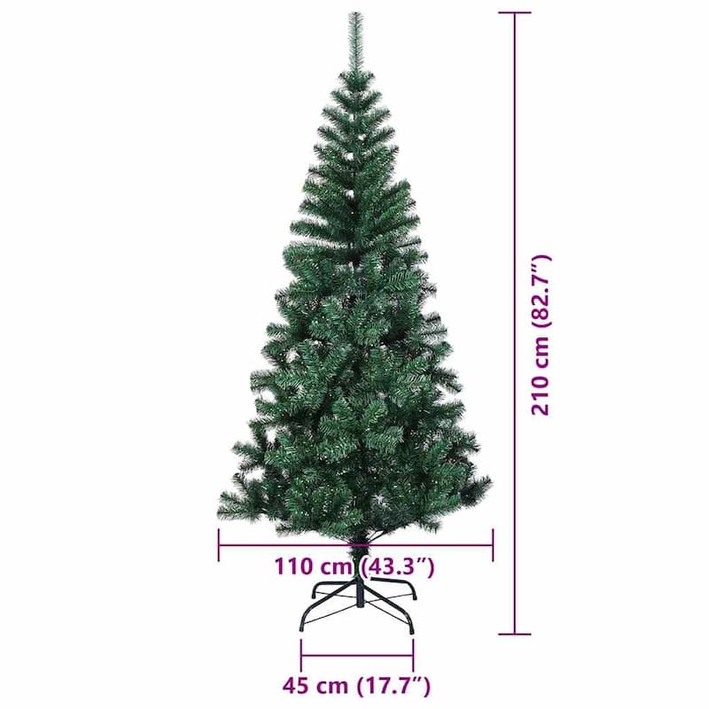 vidaXL Artificial Christmas Tree Green 70.9" PVC