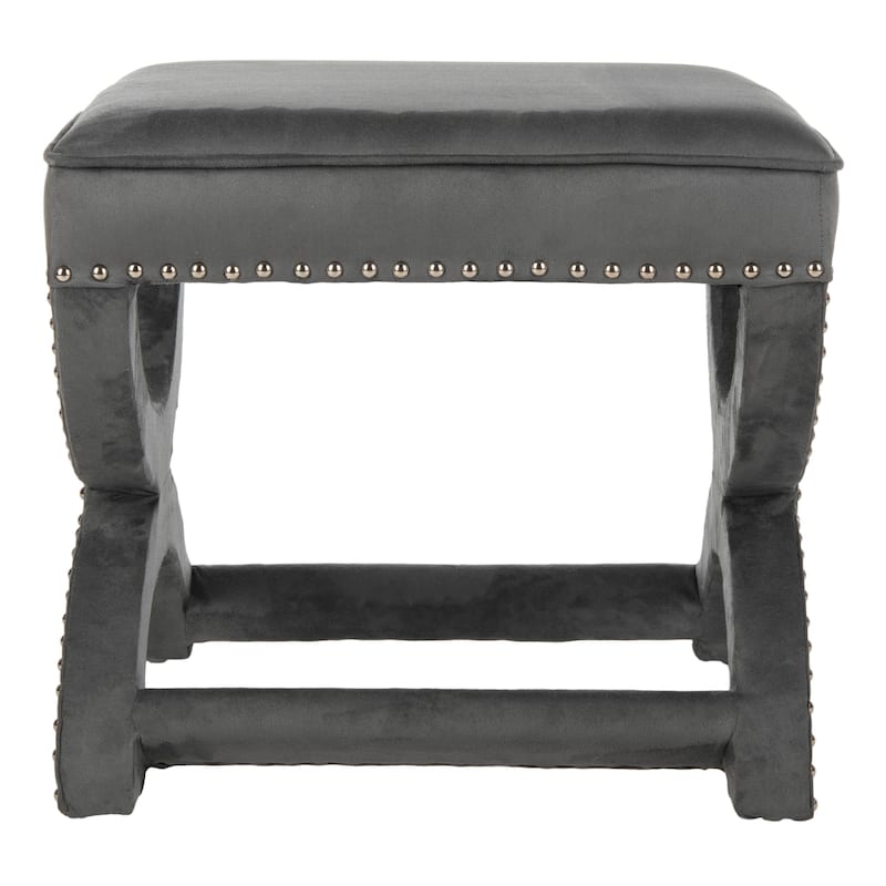 SAFAVIEH Dante X-Bench Pewter Grey Ottoman