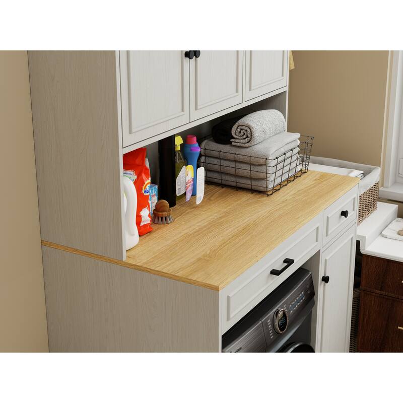 Anmytek Space Saving Storage Cabinet Laundry Washer Pedestal Kitchen Appliance Organizer