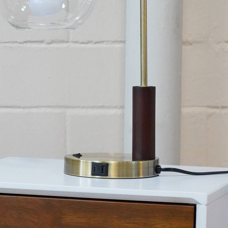 Modern Classic Desk Lamp Living Room Bedroom Table Light, Easy Assembly Table Lamp, Right Angle Glass Table Lamp - Bronze 110V