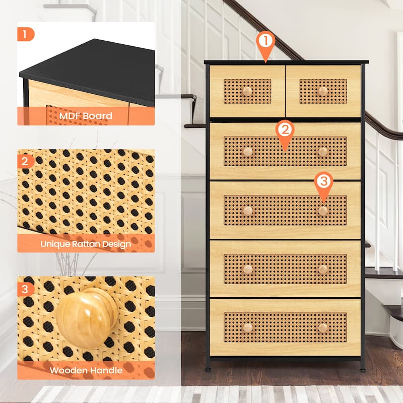 Pellebant 6 Drawers Vertical Dresser Storage Tower