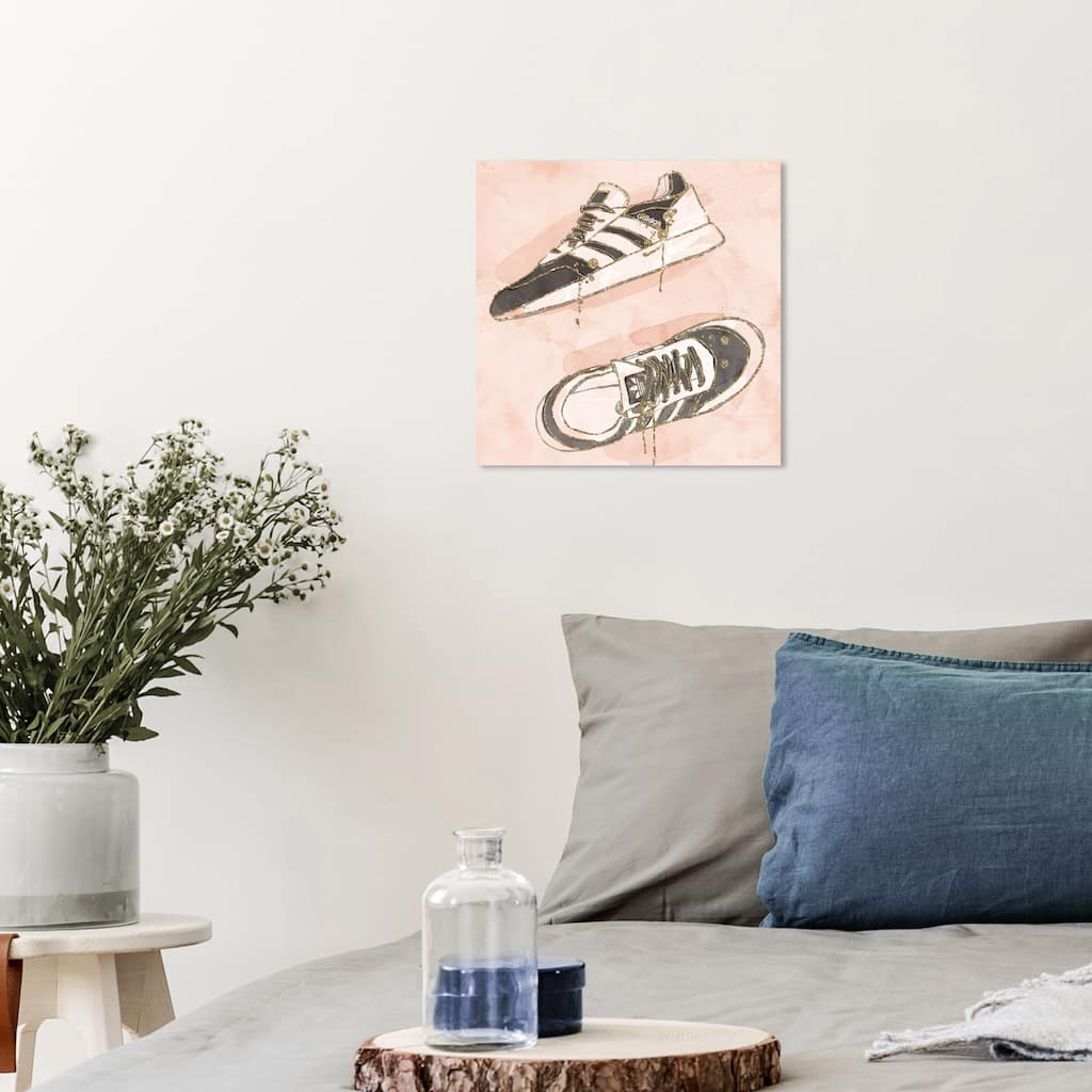 Wynwood Studio Canvas Fashion and Glam Sneaker Glam Pink and Light Pink Modern & Contemporary Wall Art Canvas Print