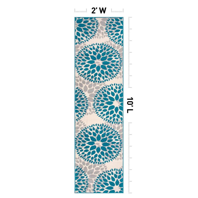 World Rug Gallery Modern Floral Circles Area Rug