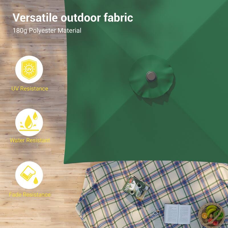 BONOSUKI 6.5x6.5Ft Patio Market Umbrella Weather-Resistant Frame