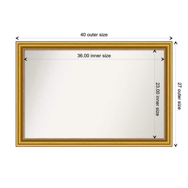 dimension image slide 5 of 139, Townhouse Gold Framed Non-Beveled Custom Wall Mirror, Bathroom Vanity Mirror