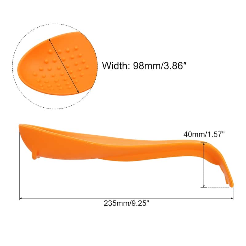 3.86" Heat Resistant Silicone Spoon Rest Kitchen Utensil Holder - Orange - 1Pcs