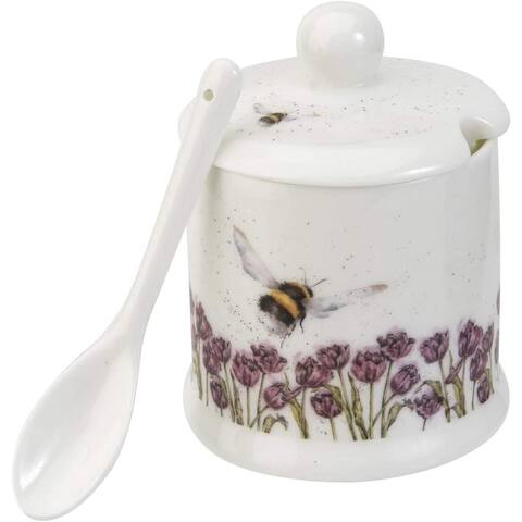 Royal Worcester Wrendale Designs Conserve Pot w/ Spoon Bumble Bee - 4 Ounces