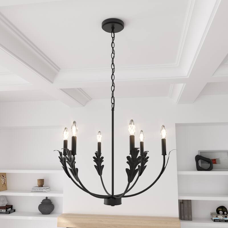Acroma Black Vintage Leaf Pattern Pendant Light Ideal for Living Room Lighting