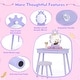preview thumbnail 15 of 28, Kids Vanity Table Set with Lighted Mirror and Storage Drawer - 27.5” L x 13.5” W x 39” H