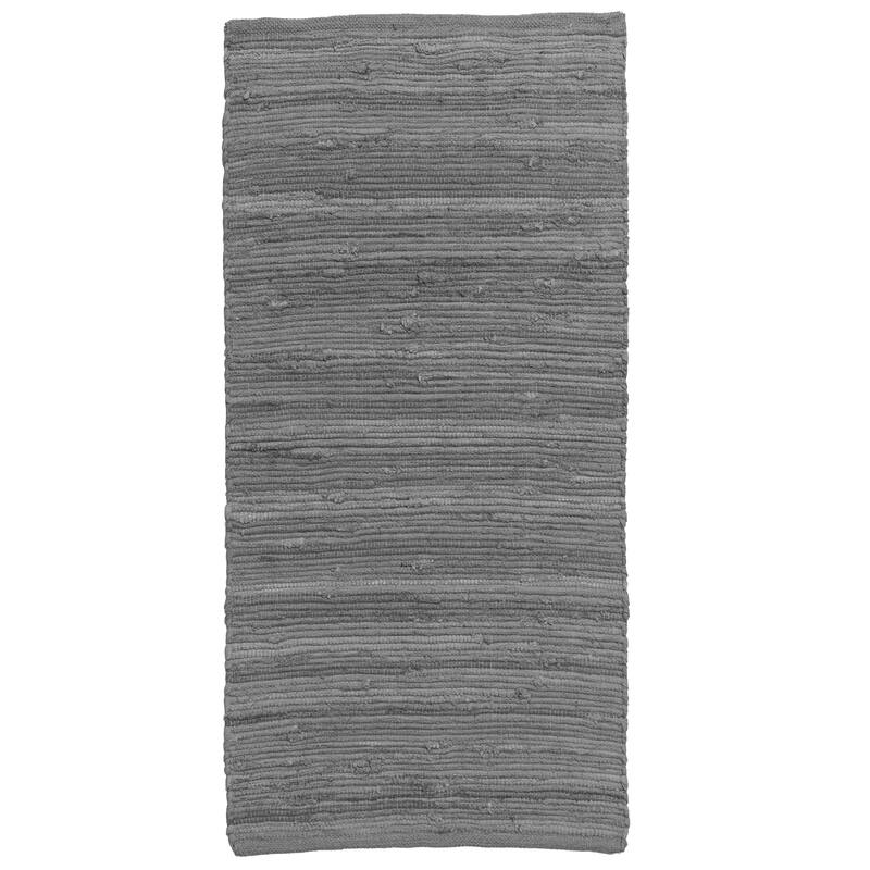 Fabstyles Solid Cotton Handmade Area Rag Rug Living Room, Hallway - 24x72 - Charcoal