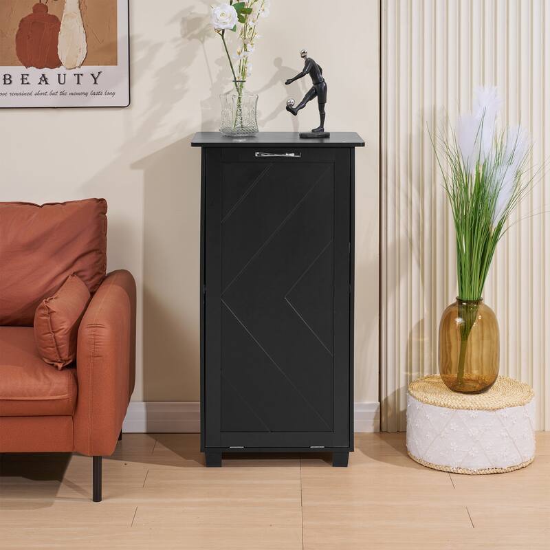 VECELO Tilt Out Kitchen Trash Bin Cabinet with Negative Ion Deodorizing Function Hidden Storage for Kitchen