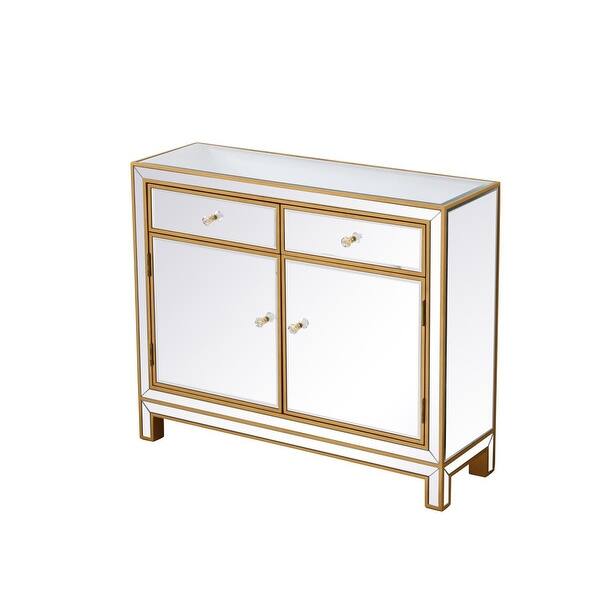 Shop 38 Wide Nightstand 2 Drawers 2 Doors In Antique Silver Or Gold Overstock 18000318