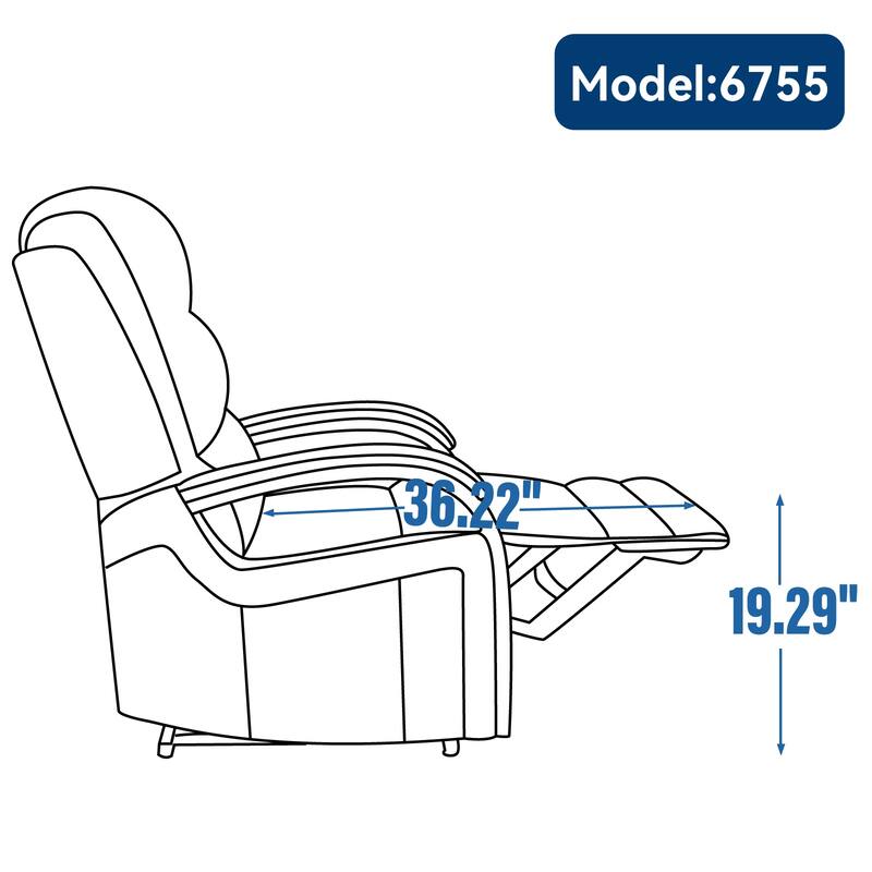 Power Lift Recliner Chair Dual Motor Infinite Position with Solid Wood Armrests, Heat Massage and Heavy Duty Motion Mechanism