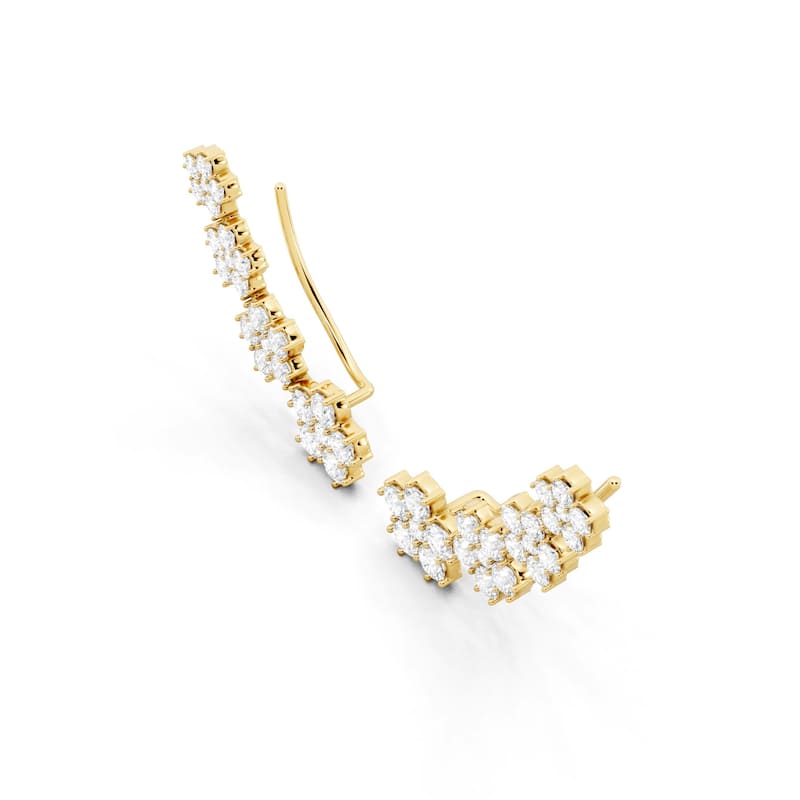 Auriya 14k Gold 6 1/4ctw Lab Grown Diamond Cluster Climber Earrings (E-F VS)