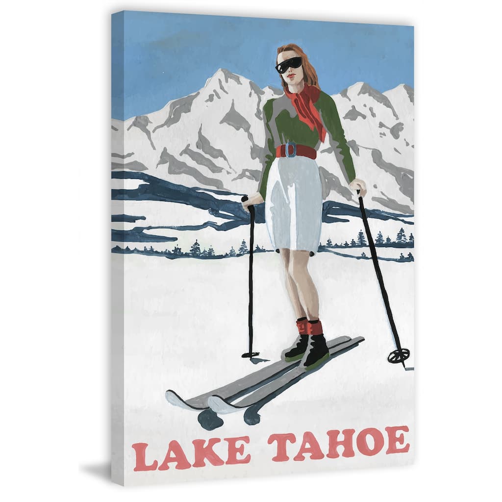 'Ski Like a Girl' Painting Print on Wrapped Canvas