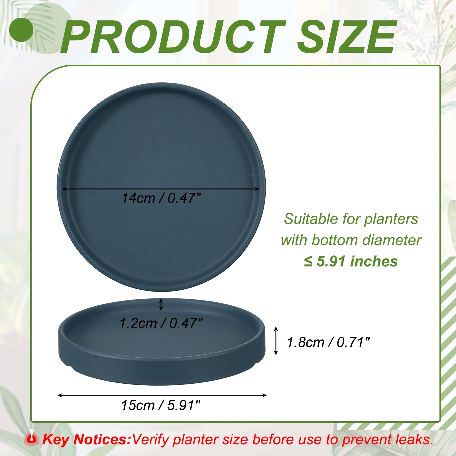 Ceramic Plant Saucers, Round Flower Planter Water Trays Ceramic Plant Saucer Pot Tray