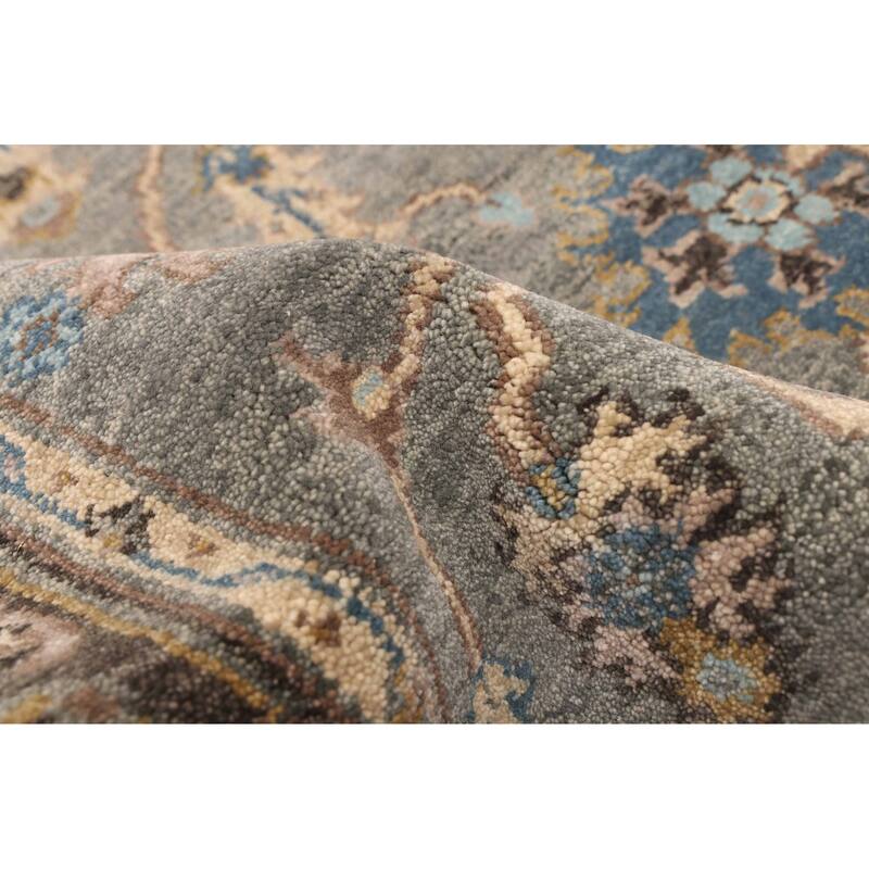 ECARPETGALLERY Hand-knotted Finest Agra Jaipur Teal Wool Rug - 5'3 x 8'4