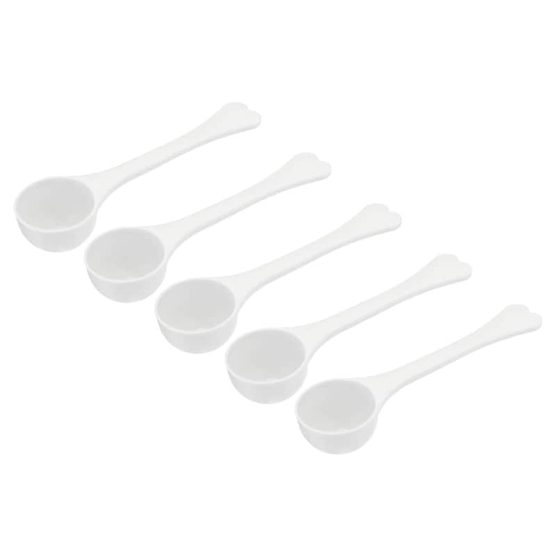 Micro Spoons 3 Gram Measuring Scoop Round Bottom Mini Spoon 15Pcs - White