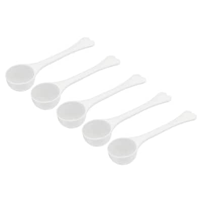 Micro Spoons 3 Gram Measuring Scoop Round Bottom Mini Spoon 15Pcs - White