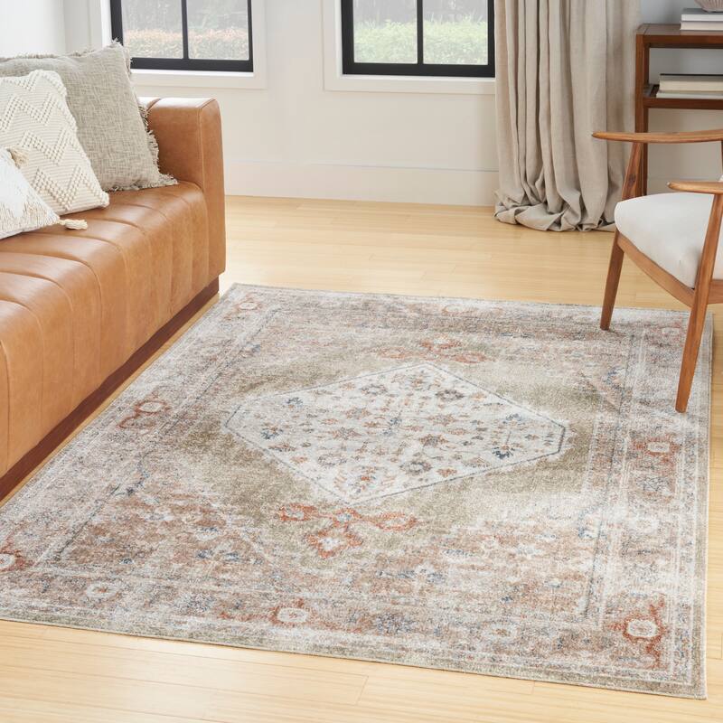 Nourison Astra Machine Washable Distressed Area Rug