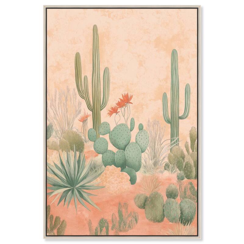 Cactus Ballet Canvas by Art Remedy - 16" x 24" - Silver