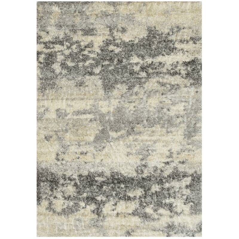 Domani Andrews Abstract Shag Area Rug - 8'10" x 13'" - Grey Skies