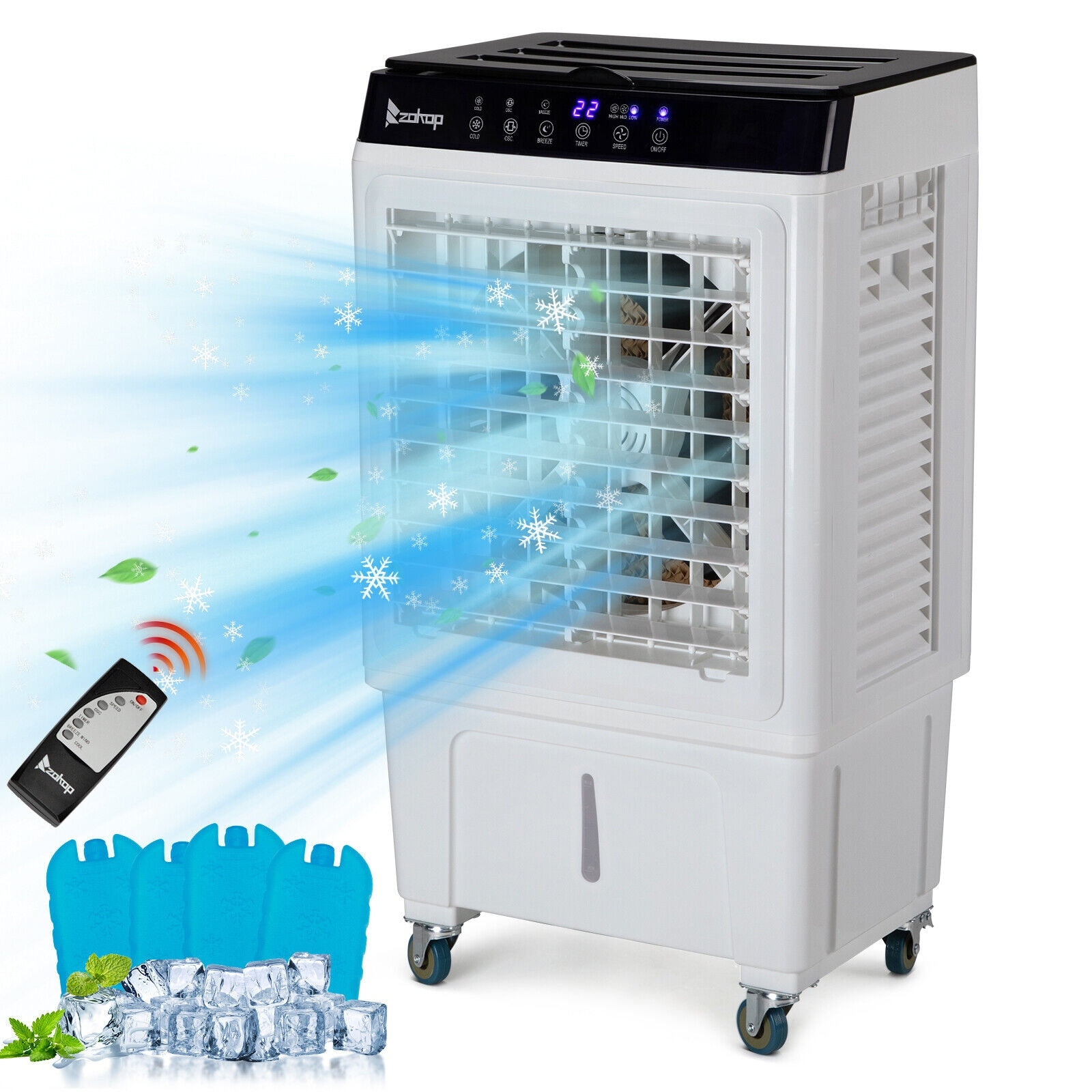 3-in-1 Evaporative Cooler 7.93 Gal with Wheels