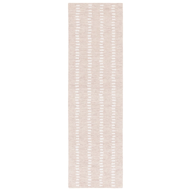 SAFAVIEH Handmade Abstract Damhnait Contemporary Wool Rug - 2'3" x 7' Runner - Beige/Ivory - Runner