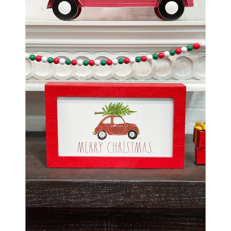 Rae Dunn CHRISTMAS Décor - Wall/Desk Signs - MERRY CHRISTMA w/Car