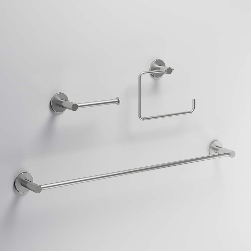 VIGO Cass 3-Piece Bathroom Hardware Accessory Set with 24 in. Towel Bar, Toilet Paper Holder, Hand Towel Holder