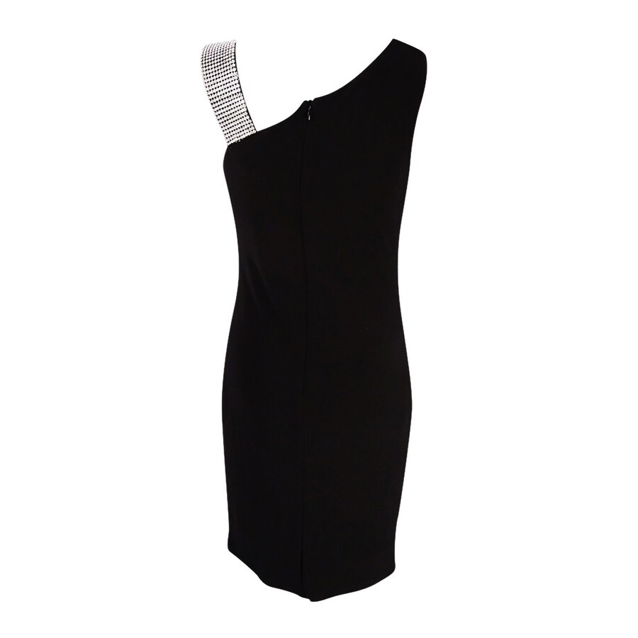 betsy and adam draped back sheath dress