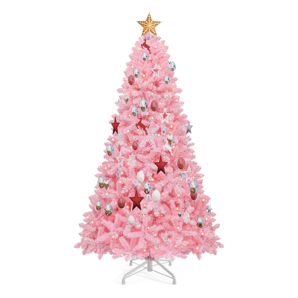 6/7.5 Ft Pink Spruce Artificial Christmas Tree