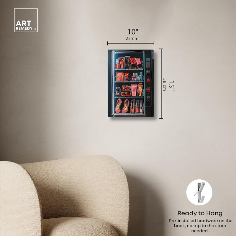 Fashion Vending Machine Canvas by Art Remedy, Gallery Wrapped