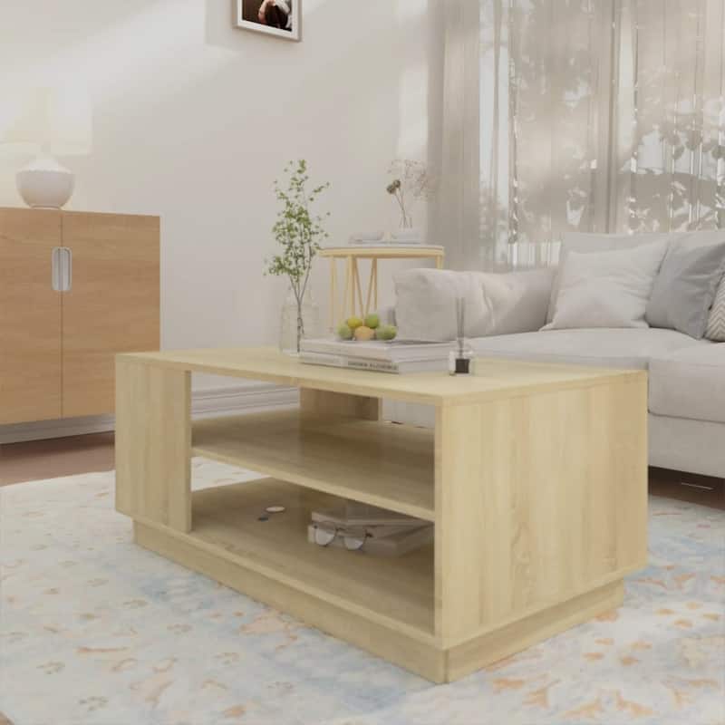 vidaXL Coffee Table Accent End Side Sofa Table for Living Room Engineered Wood - 40.2" x 21.7" x 16.9"
