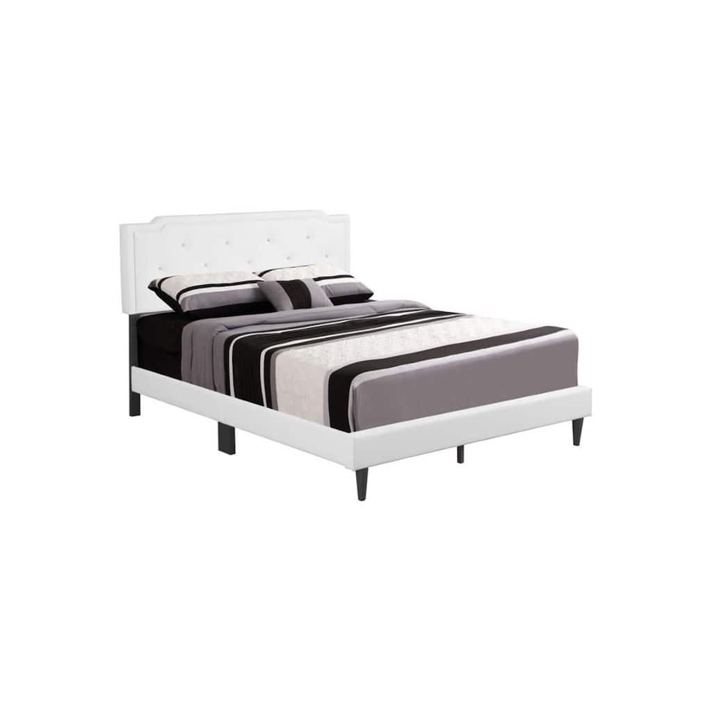 White Full Bed with Casual Style and Crisp Finish, Durable Frame for Comfortable Bedrooms, Guest Rooms or Modern Homes