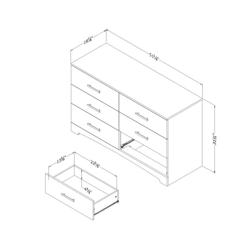 South Shore Contemporary Gramercy 6-Drawer Double Dresser