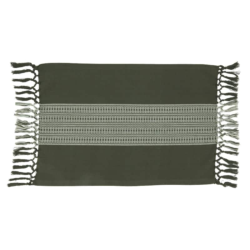 Cotton Placemats With Stripe Design - 14"x20"