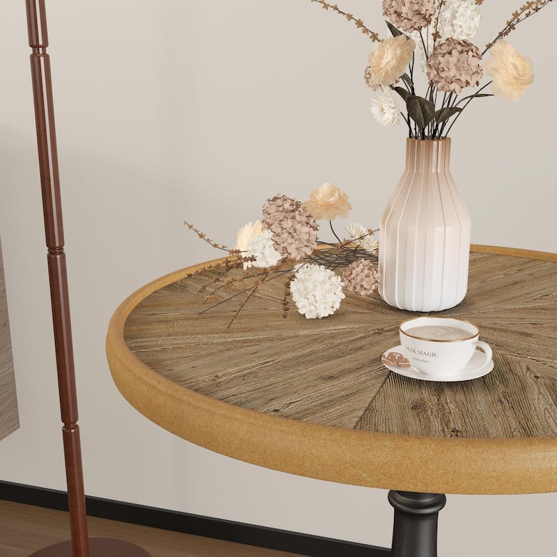 Wooden End Tables Retro Side Table French Country Accent Coffee Side Table Modern Small Round Tea Table Pedestal Side End Table